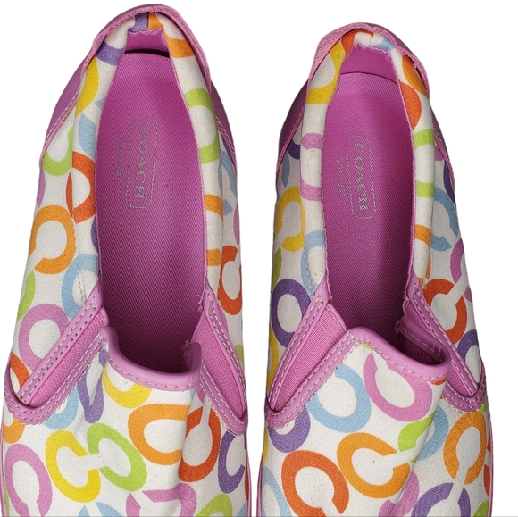 COACH Beale Slip On Sneaker Signature Print Pink Sz 10B - Picture 7 of 10
